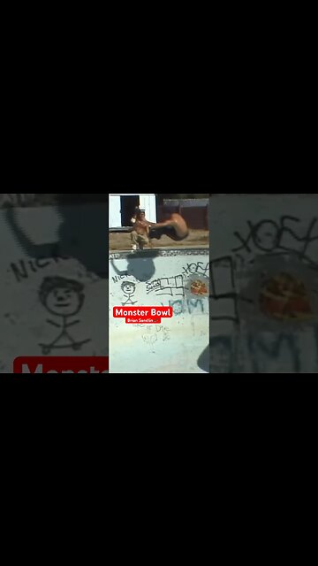 Ollie Frontside Grab Monster Bowl Skating