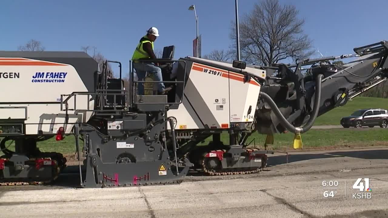 Road resurfacing underway in Kansas City on historic level