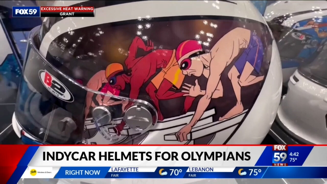 June 21, 2024 - IndyCar Helmets for Olympic Swimmers