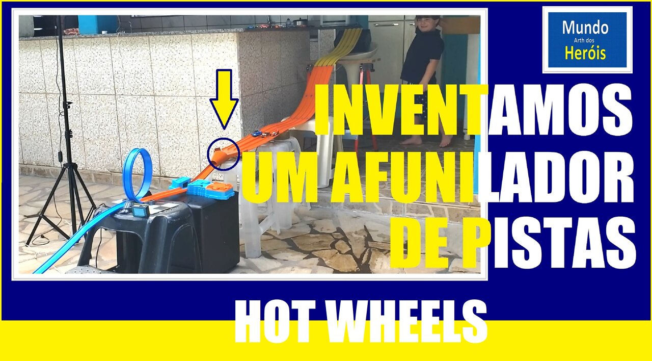 HOT WHEELS RACE IN PSICIN W/ 40 Carts - 4 lanes w/ funnel invented by the world Arth - Corrida de HOT WHEELS NA PSICINA C/ 40 Carrinhos - 4 pistas c/ afunilador inventado pelo mundo Arth