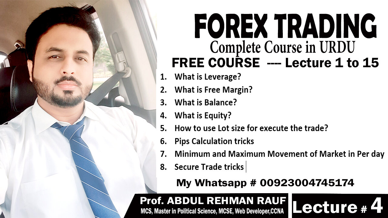 Forex Trading Complete Course in URDU Lecture # 4