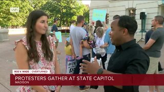 Protesters gather at state capitol following Roe v. Wade decision