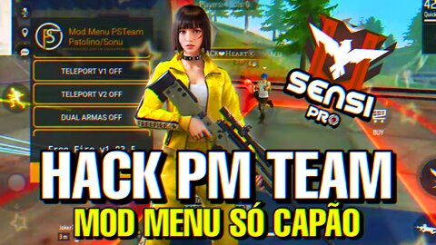 MOD MENU HACKER APELÃO PM TEAM FREE FIRE (ATUALIZADO)