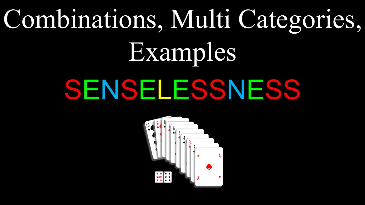 Combinations, Multiple Categories, Examples - Discrete Mathematics