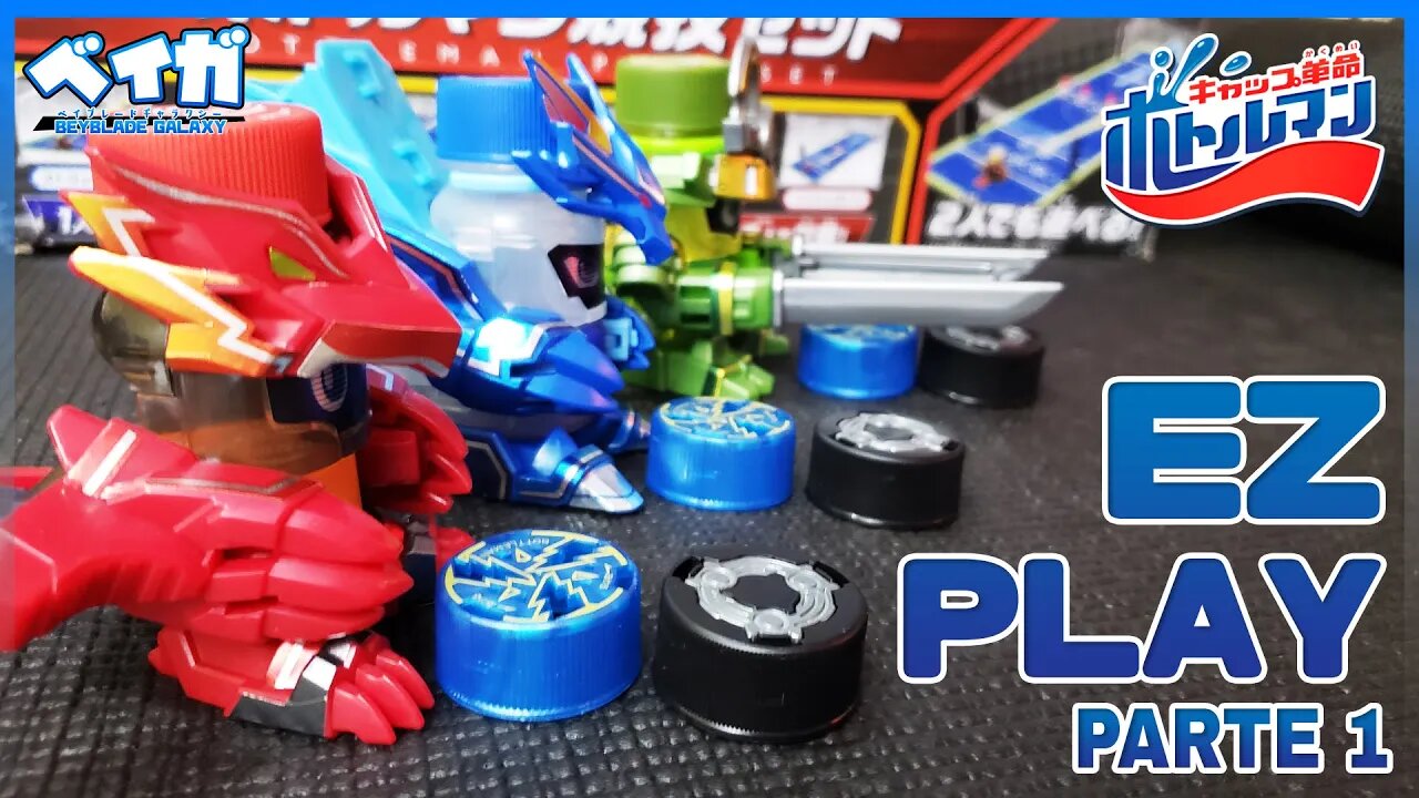 EZ PLAY Bottleman Play Set - Parte 1 - Colamaru, Aquasports e Gyokurock - キャップ革命ボトルマン