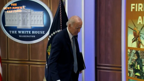 Biden stares at the press before shuffling out of the room and ignoring questions.