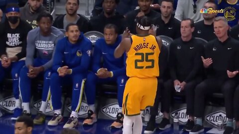 Danuel House Jr. Disrespect Warriors Bench by Shooting arrows towards them after that long 3!