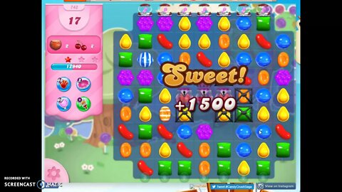 Candy Crush Level 743 Audio Talkthrough, 3 Stars 0 Boosters