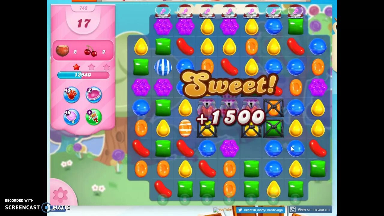 Candy Crush Level 743 Audio Talkthrough, 3 Stars 0 Boosters