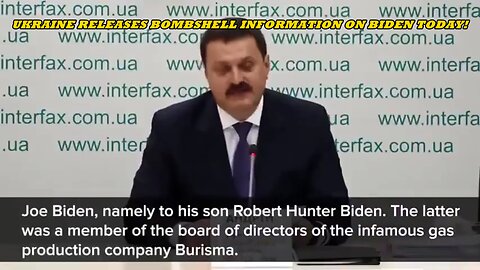 UKRAINE RELEASES BOMBSHELL INFORMATION ON BIDEN TODAY!