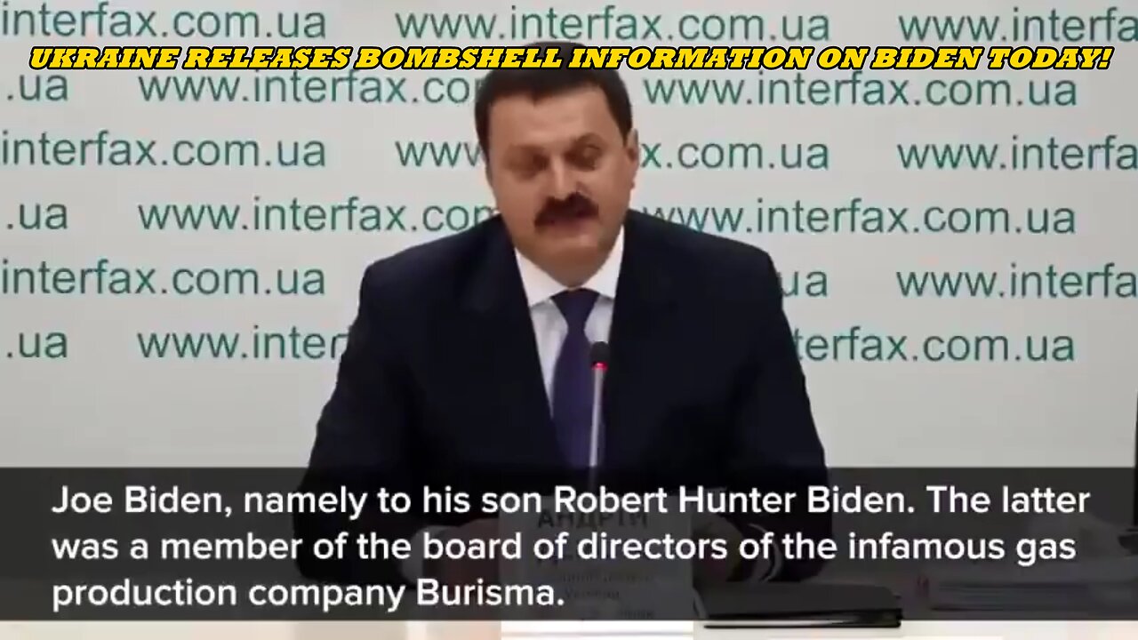 UKRAINE RELEASES BOMBSHELL INFORMATION ON BIDEN TODAY!