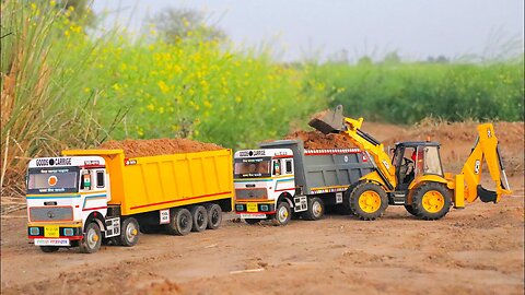 JCB 5cx fully loading muram in Tata truck 2518 Mahindra Arjun novo tractor jcb video