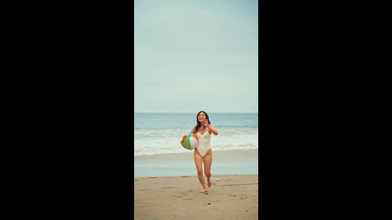 Beautiful Bikini Beach Girl running on the beach 2 #shorts