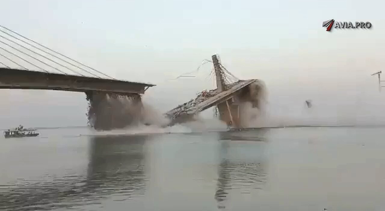 A bridge goes down in India