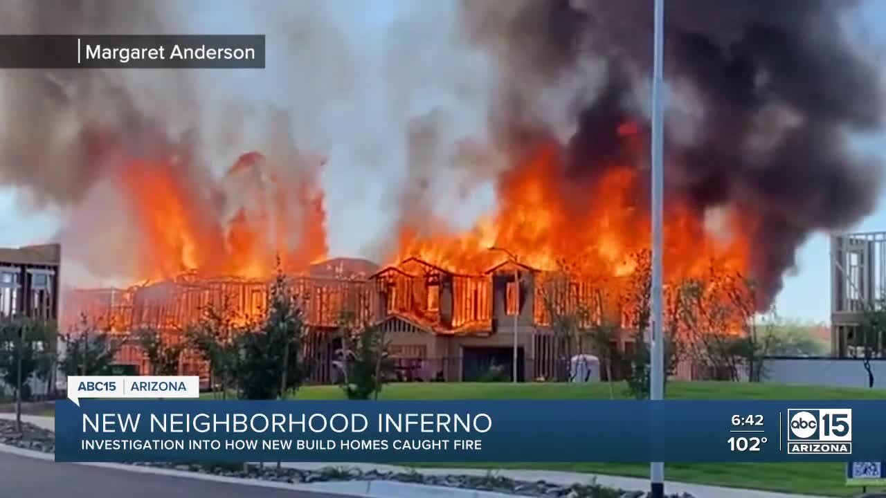 Fire destroys 4 homes being built in north Phoenix