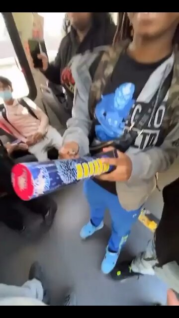 A group of teenagers set off a firework on a bus in Canada 🇨🇦