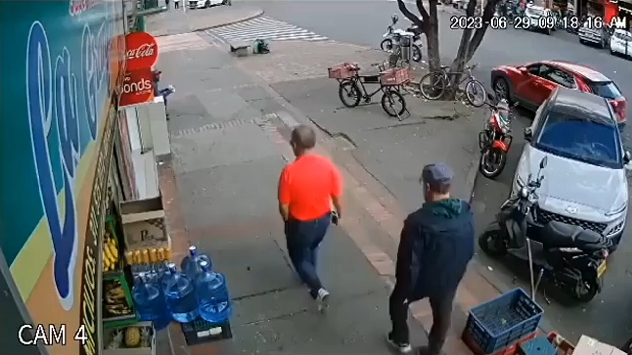 Guy thinks he's getting robbed/assaulted.