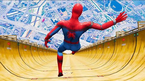GTA 5 Spiderman vs MEGA RAMP 6 ( Spider-Man Jumps with Cars, Bikes )