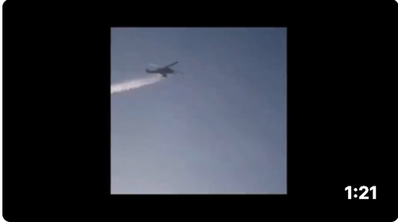 Military Helicopters caught spraying chemical trails in the sky!