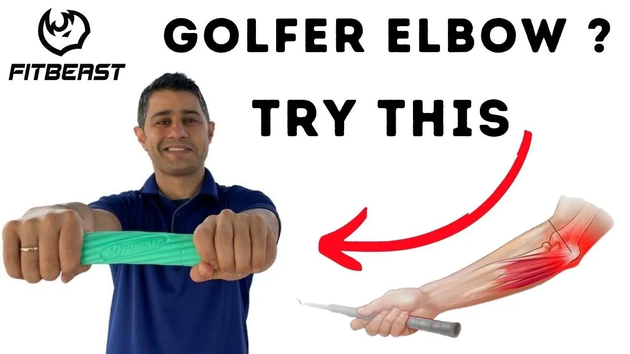 Golfer Elbow and Tennis Elbow treatment with resistance bar from Fitbeast