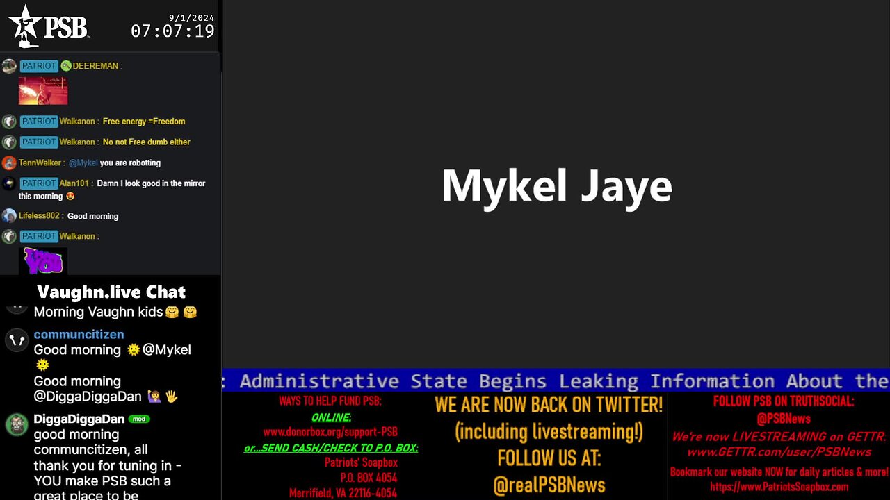 2024-09-01 07:00 EDT - Patriots Soapbox AM: with MykelJaye