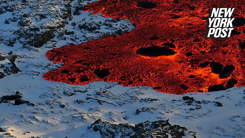 Lava drifting over snow in Iceland is surprisingly not AI