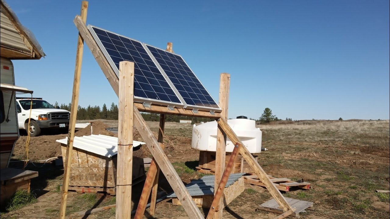 Building a solar panel rack from reclaimed lumber