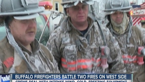 Buffalo firefighters battle two blazes, hours apart