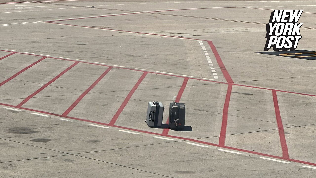 Horrified passenger sees his suitcases on tarmac right before takeoff