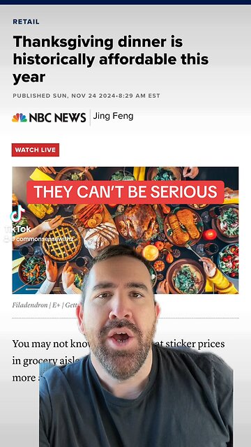 The Left Wing Media Lies About The Price Of Thanksgiving Dinner