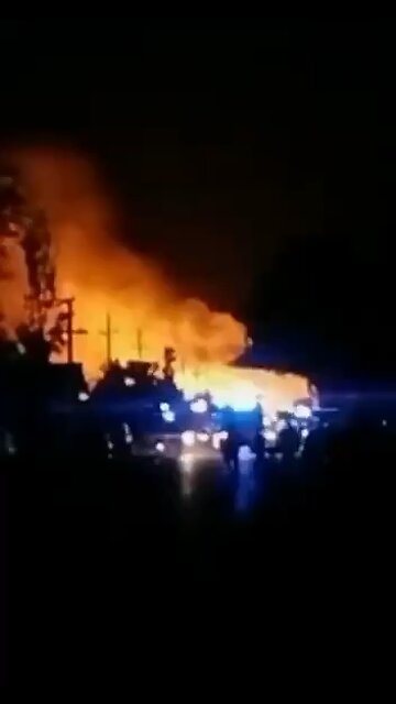 Huge force explosion occurred at a liquefied gas station in Crevedia near Bucharest