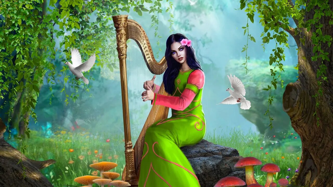 Relaxing Fantasy Harp Music for Writing - Spring Harp ★574