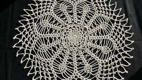 (#C-1124)-(FOR LEFTIES)-(ep.1/3)-Pineapple Crochet Table Center