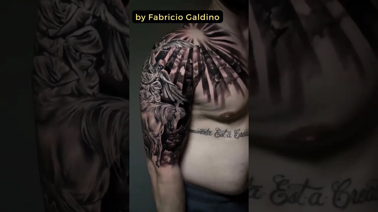 Stunning work by Fabricio Galdino #shorts #tattoos #inked #youtubeshorts