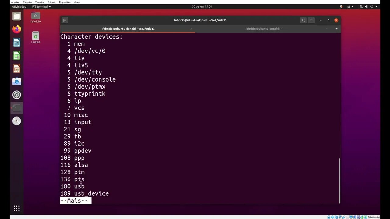 Obtendo informações de Dispositivos no Linux com /proc/devices