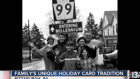 Pennsylvania family takes holiday photos in front of road signs for 30 years