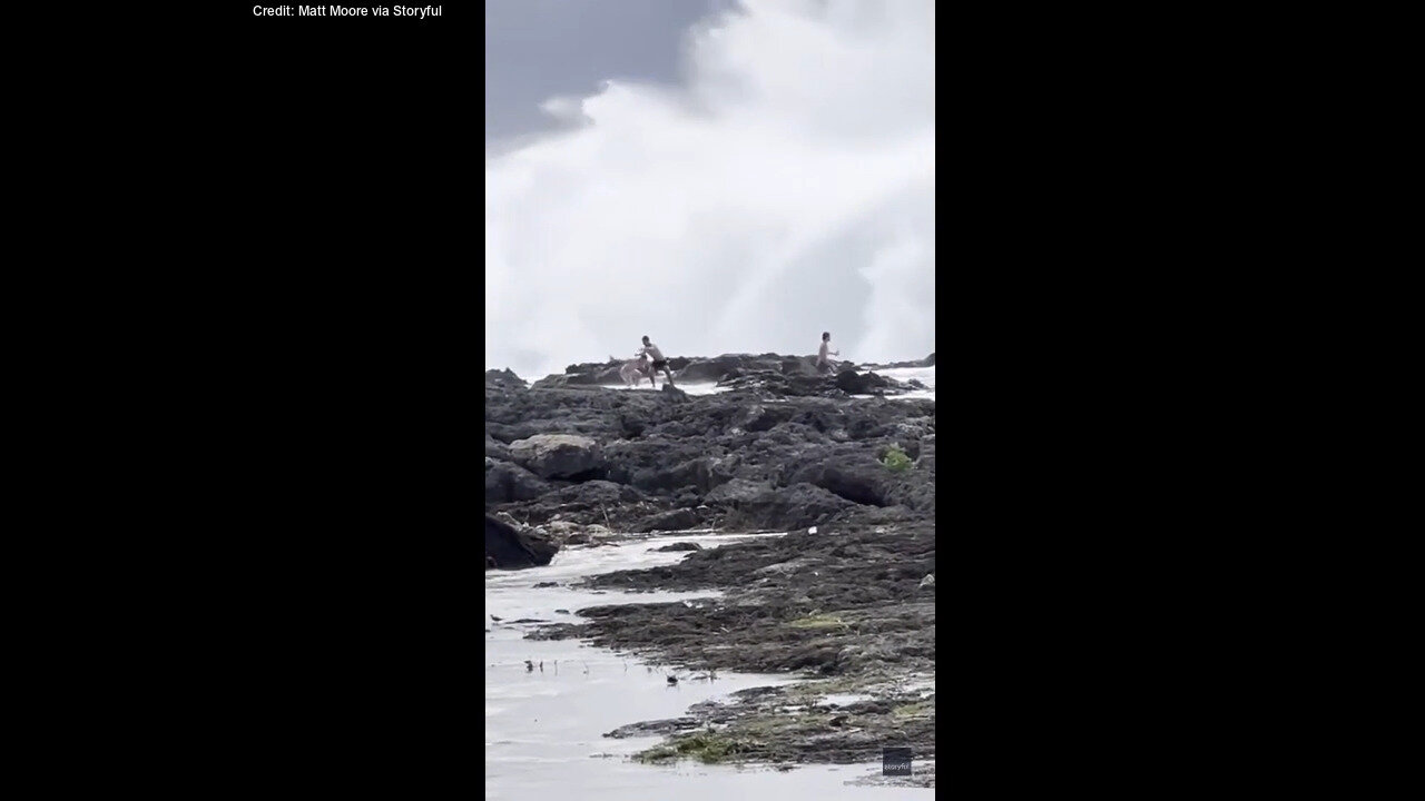 Beachgoers Narrowly Escape Massive Waves Along Oahu's Coast