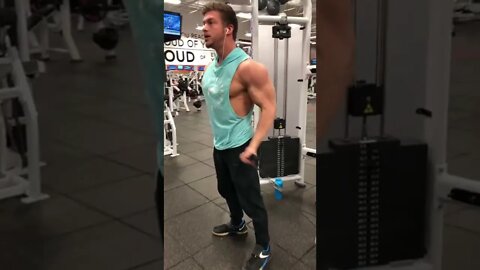 Doing cable bicep curls on arm day