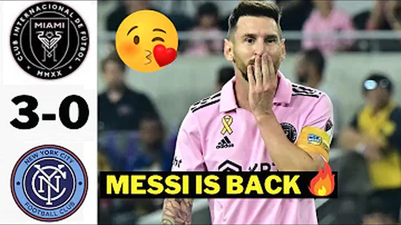 Messi Back 🥰 Inter Miami vs New York 3-0 Highlights & All Goals 2023