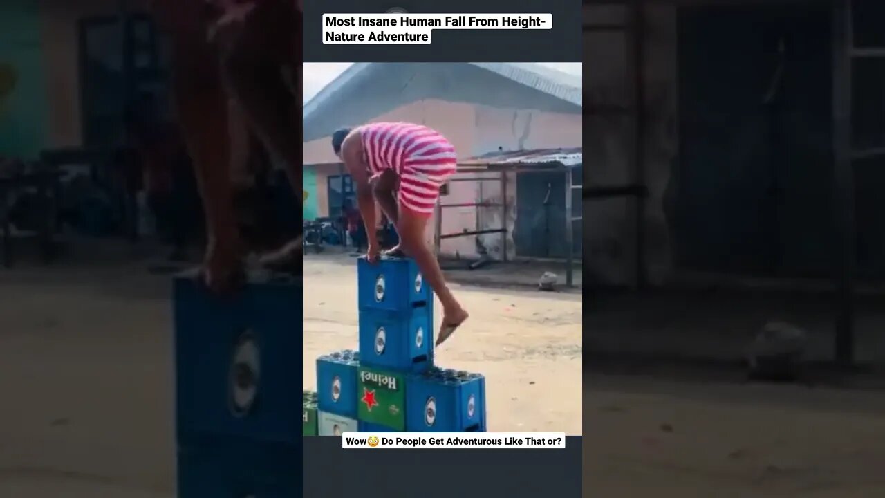 Most Insane Human Fall From Height- Nature Adventure #shorts #fun #funny #funnyvideo