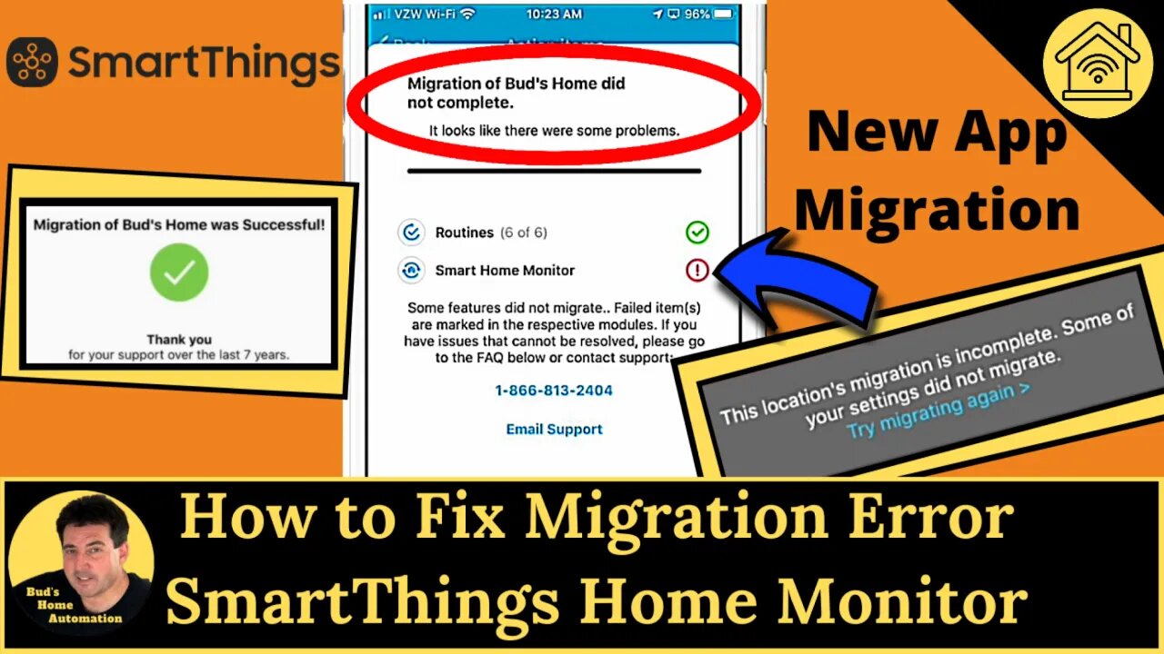 Resolve SmartThings Home Monitor Migration Error