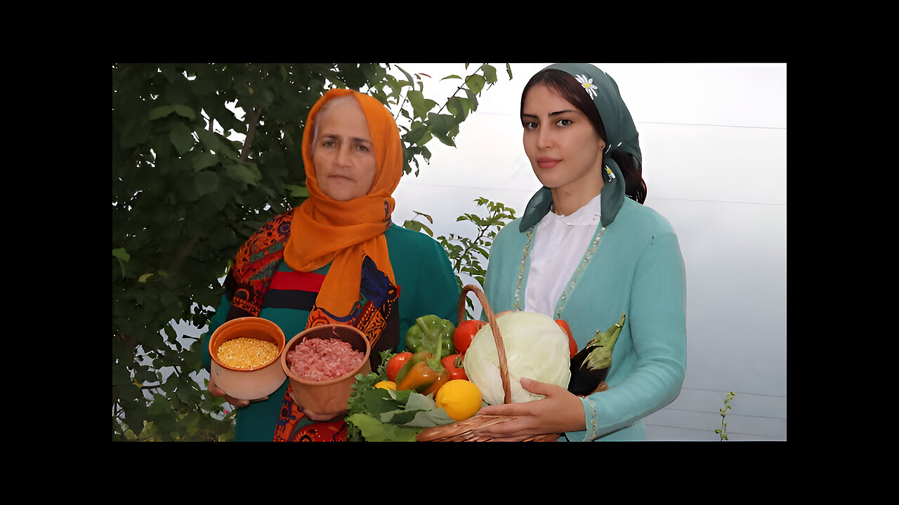 Bake different types of Dolma with red meat and onion and tomato sauce