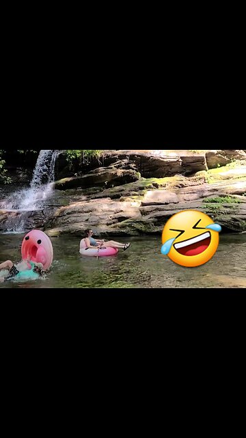 Waterfall and Dude falling out of raft - Deep Creek