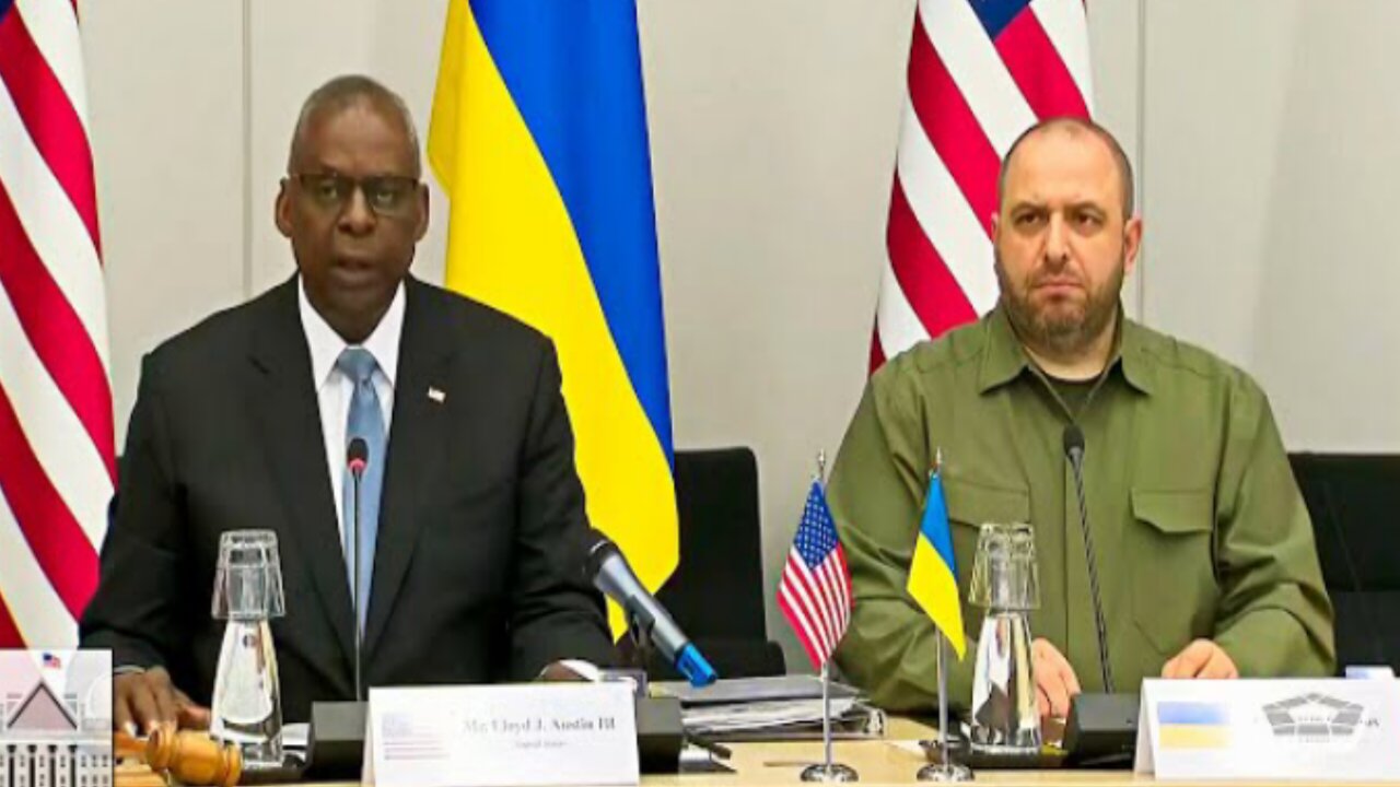 Speaking at the 23rd Ukraine defense summit with 50 countries is Lloyd J. Austin III