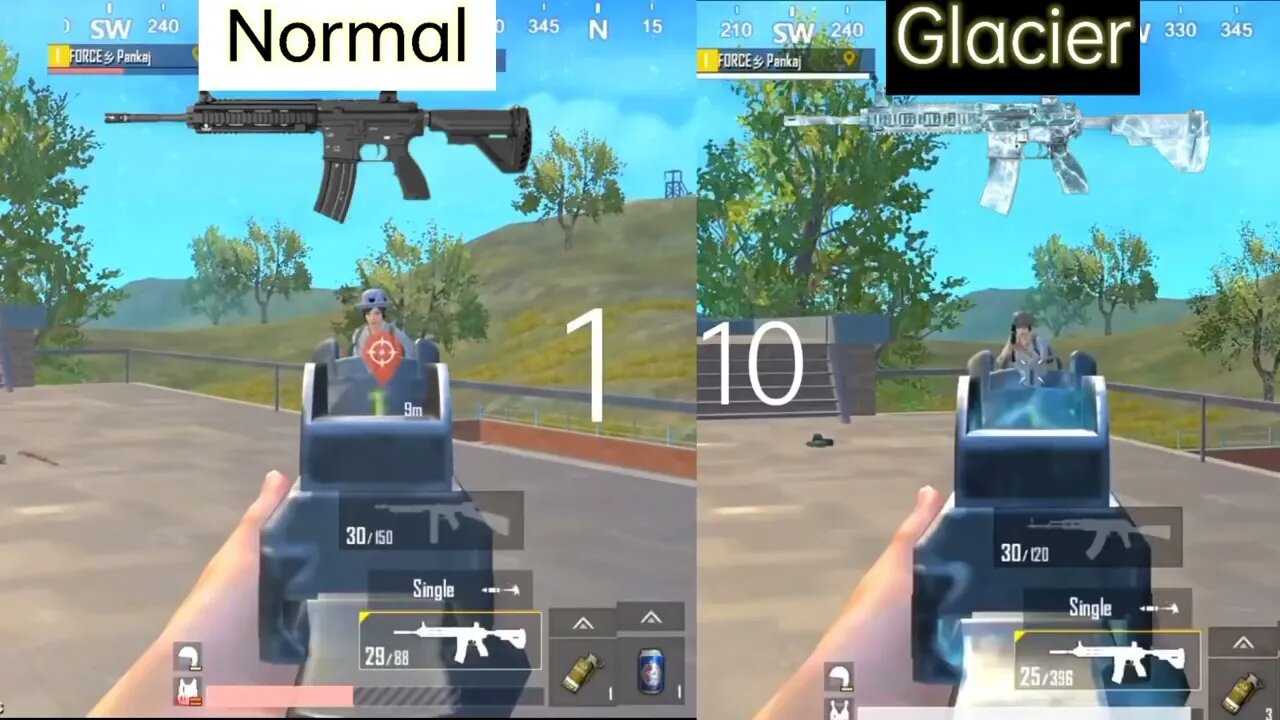 Glacier Damage Test #shorts #pubgmobilelite