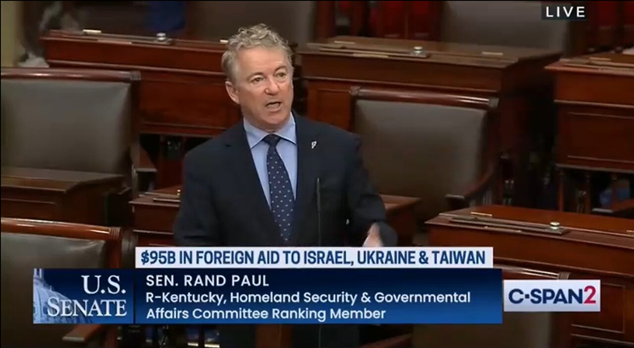 Rand Paul filibusters the Senate’s $95 billion aid package for Ukraine & Israel