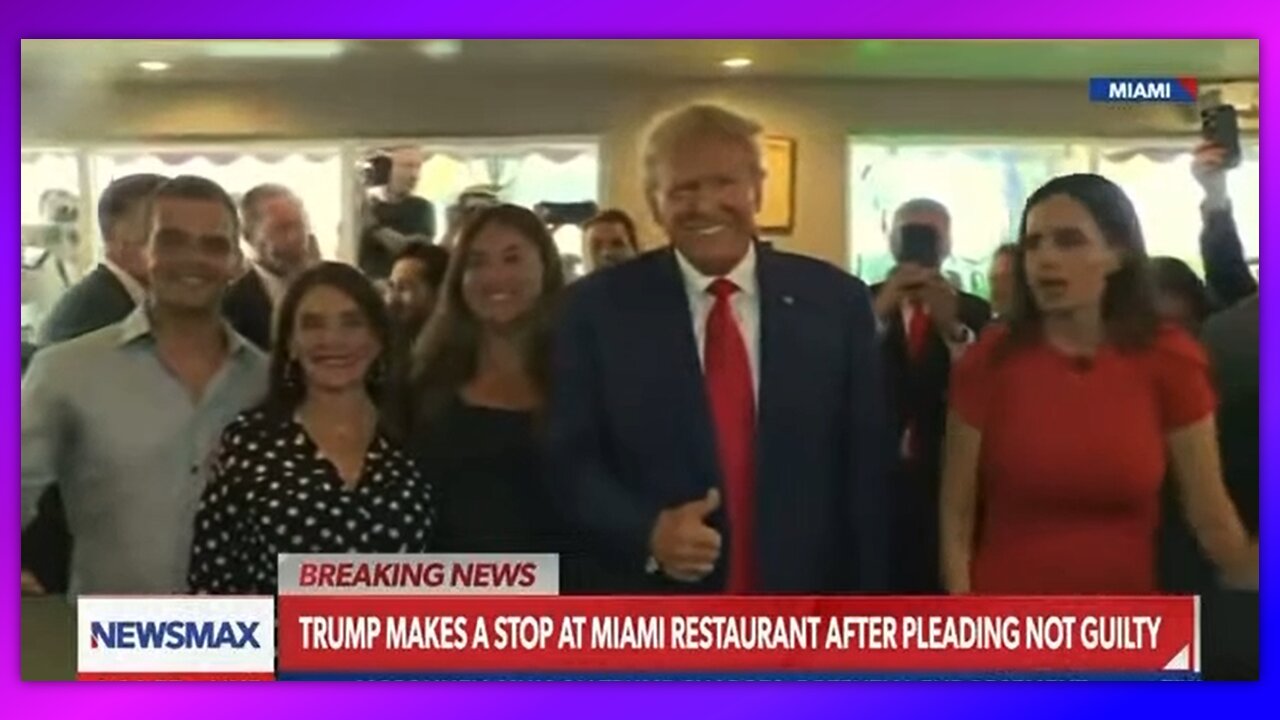 TRUMP - 06-13-23 MAKES A STOP AT MIAMI RESTAURANT AFTER PLEADING NOT GUILTY