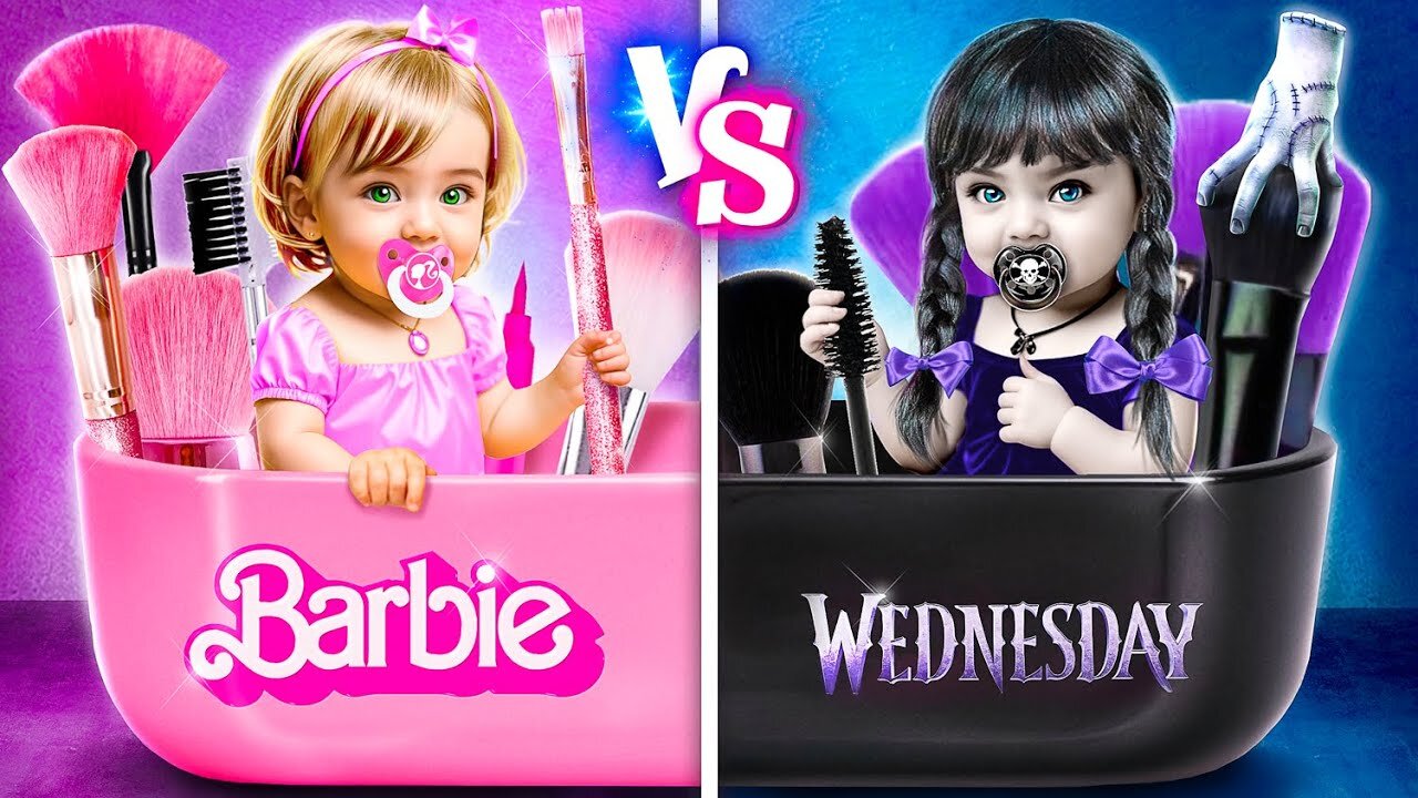 Extreme Makeover: Barbie vs Wednesday! Challenge from Nerd to Dark Barbie!.mp4