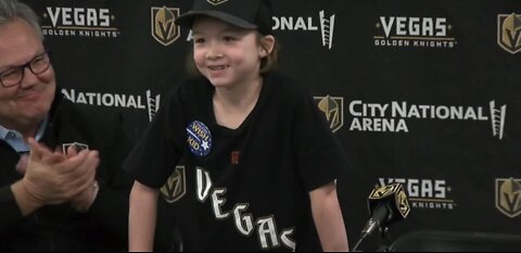 VGK for a day: Golden Knights sign 8-year-old Annabelle Hanson