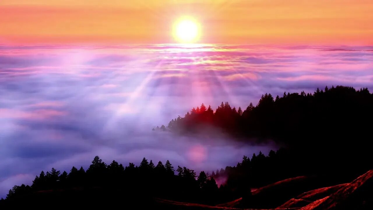 30-Minute Morning Meditation to a Majestic Sunrise in the Mountains - Beautiful Music